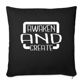 joke enlightenment practices birthday present idea - Sofa pillowcase 17,3'' x 17,3'' (45 x 45 cm) - black - Front