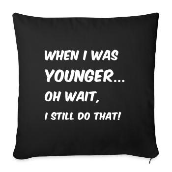 Quand j’étais plus jeune - Housse de coussin décorative 45 x 45 cm - noir - Devant