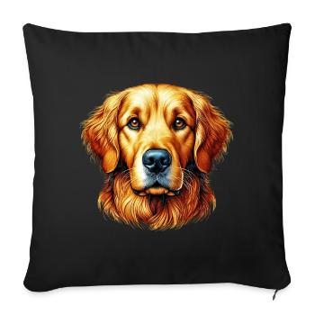 Golden Retriever Labrador Dog - Sofa pillowcase 17,3'' x 17,3'' (45 x 45 cm) - black - Front