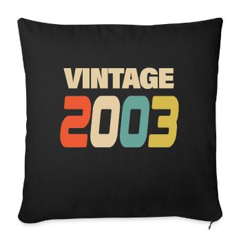 2003 Vintage Retro Classic 2003 - Sofakissenbezug 45 x 45 cm - Schwarz - Vorne