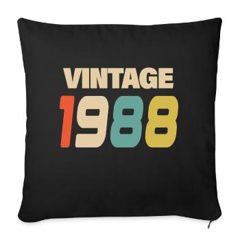 1988 Vintage Retro Classic 1988 - Sofa pillowcase 17,3'' x 17,3'' (45 x 45 cm) - black - Front