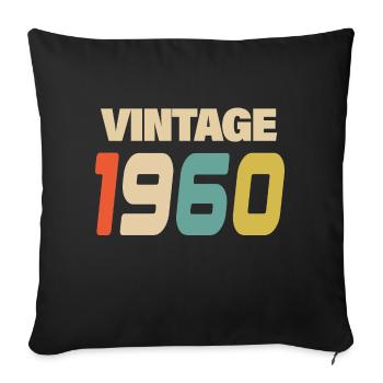 1960's Vintage Retro Classic 1960's - Sofa pillowcase 17,3'' x 17,3'' (45 x 45 cm) - black - Front