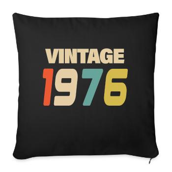 1976 Vintage Retro Classique 1976 - Housse de coussin décorative 45 x 45 cm - noir - Devant