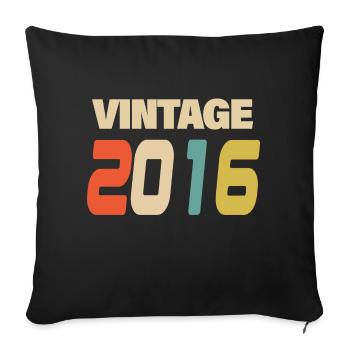 2016 Vintage Retro Classic 2016 - Sofa pillowcase 17,3'' x 17,3'' (45 x 45 cm) - black - Front