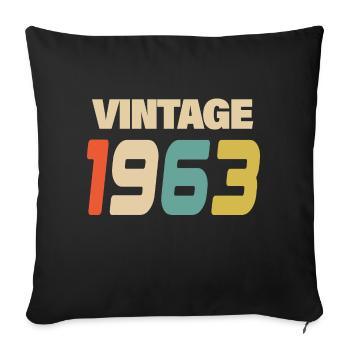 1963 Vintage Retro Classic 1963 - Sofa pillowcase 17,3'' x 17,3'' (45 x 45 cm) - black - Front