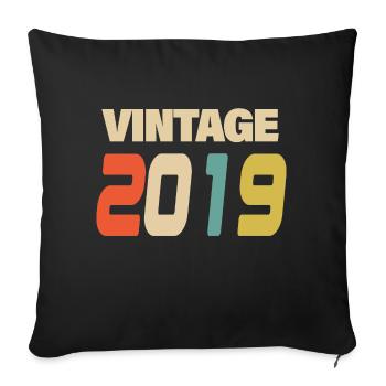 2019 Vintage Retro Classic 2019 - Sofakissenbezug 45 x 45 cm - Schwarz - Vorne