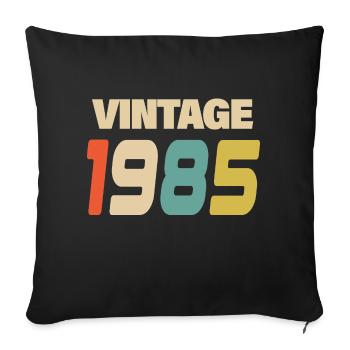 1985 Vintage Retro Classique 1985 - Housse de coussin décorative 45 x 45 cm - noir - Devant
