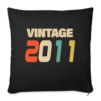 2011 Vintage Retro Classic 2011 - Sofakissenbezug 45 x 45 cm - Schwarz - Vorne