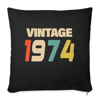 1974 Vintage Retro Classique 1974 - Housse de coussin décorative 45 x 45 cm - noir - Devant