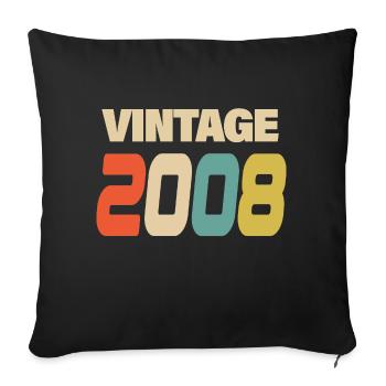 2008 Vintage Retro Classic 2008 - Sofa pillowcase 17,3'' x 17,3'' (45 x 45 cm) - black - Front
