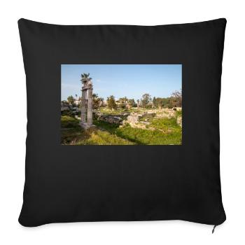 Ruinen der antiken Agora von Kos in Kos-Stadt Kos - Sofakissenbezug 45 x 45 cm - Schwarz - Vorne