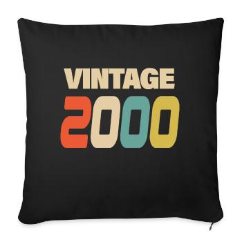 2000 Vintage Retro Classique 2000 - Housse de coussin décorative 45 x 45 cm - noir - Devant