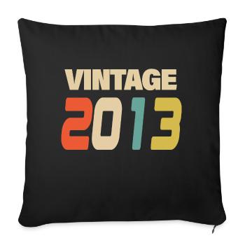 2013 Vintage Retro Classique 2013 - Housse de coussin décorative 45 x 45 cm - noir - Devant