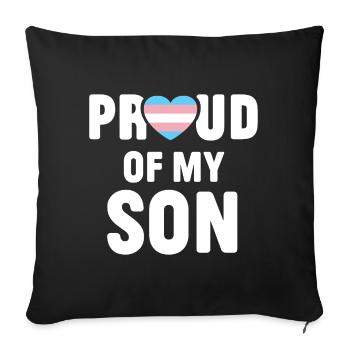 LGBTQ Pride Month - Proud of My Trans Daughter - Sofa pillowcase 17,3'' x 17,3'' (45 x 45 cm) - black - Front
