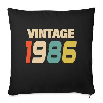1986 Vintage Retro Classic 1986 - Sofa pillowcase 17,3'' x 17,3'' (45 x 45 cm) - black - Front