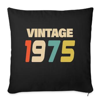 1975 Vintage Retro Classic 1975 - Sofa pillowcase 17,3'' x 17,3'' (45 x 45 cm) - black - Front