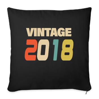 2018 Vintage Retro Classic 2018 - Sofa pillowcase 17,3'' x 17,3'' (45 x 45 cm) - black - Front