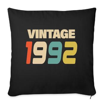 1992 Vintage Retro Classic 1992 - Sofa pillowcase 17,3'' x 17,3'' (45 x 45 cm) - black - Front