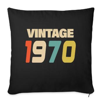 1970's Vintage Retro Classic 1970's - Sofa pillowcase 17,3'' x 17,3'' (45 x 45 cm) - black - Front
