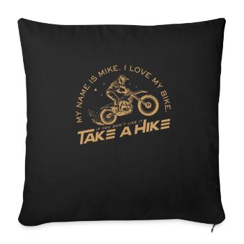Moto Motocross Moto Drôle de Comptine - Housse de coussin décorative 45 x 45 cm - noir - Devant