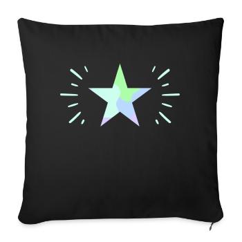 Pastel Shining Star - ApriNoeScor - Sofa pillowcase 17,3'' x 17,3'' (45 x 45 cm) - black - Front