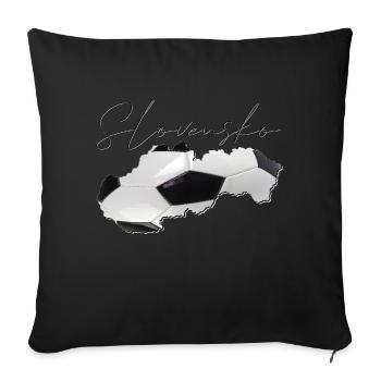 Slowakei Landkarte umrahmt echten Fußball SK - Sofakissenbezug 45 x 45 cm - Schwarz - Vorne