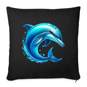 Delfin - Sofakissenbezug 45 x 45 cm - Schwarz - Vorne