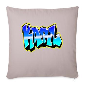 KARL Graffiti Blue and Yellow - Sofa pillowcase 17,3'' x 17,3'' (45 x 45 cm) - light taupe - Front