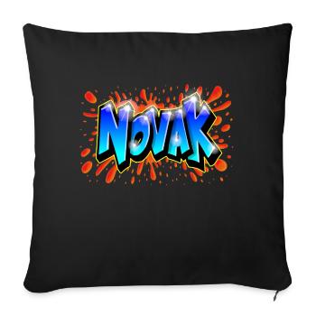 Graffiti NOVAK Splash rouge enfant cadeau - Housse de coussin décorative 45 x 45 cm - noir - Devant