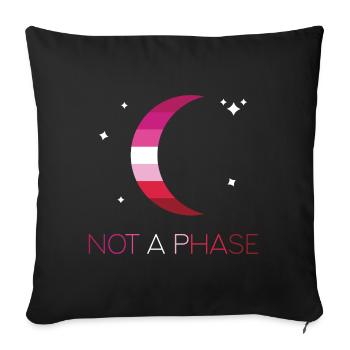 Mois de la fierté LGBTQ - Pas une phase - Lesbienne - Housse de coussin décorative 45 x 45 cm - noir - Devant