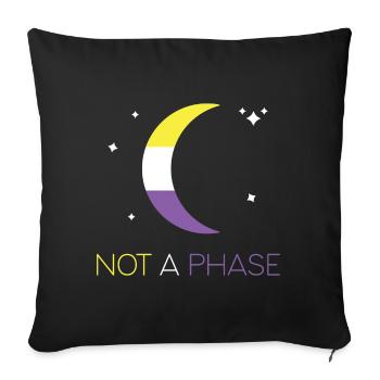 LGBTQ Pride Month - Not a Phase - Non-Binary - Sofa pillowcase 17,3'' x 17,3'' (45 x 45 cm) - black - Front