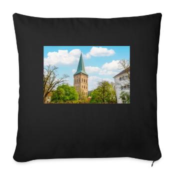 St. Catherine's Church Osnabrück - Sofa pillowcase 17,3'' x 17,3'' (45 x 45 cm) - black - Front