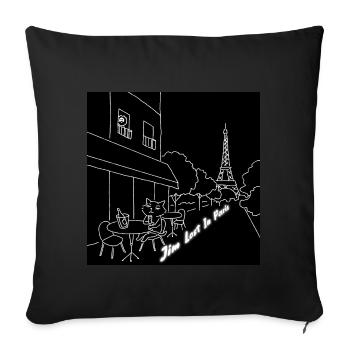 "Jim Lost In Paris" - Sofakissenbezug 45 x 45 cm - Schwarz - Vorne