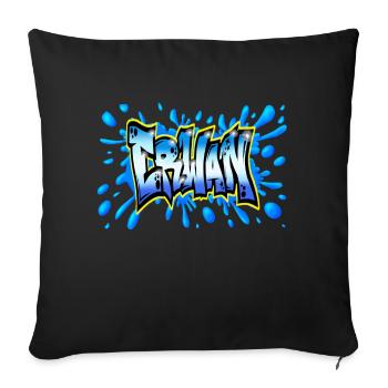 Erwan GRAFFITI NAME PRINT - Housse de coussin décorative 45 x 45 cm - noir - Devant