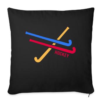 hockey hockey hockey hockey club de hockey - Housse de coussin décorative 45 x 45 cm - noir - Devant