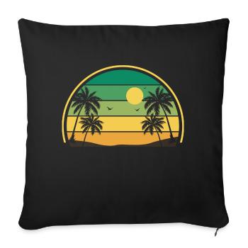 Retro Sommer Sonnenuntergang - Sofakissenbezug 45 x 45 cm - Schwarz - Vorne