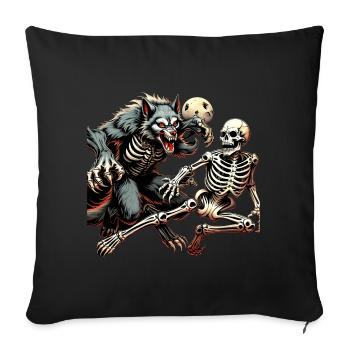 Gruseliges Halloween Party Kostüm Werwolf Und - Sofa pillowcase 17,3'' x 17,3'' (45 x 45 cm) - black - Front