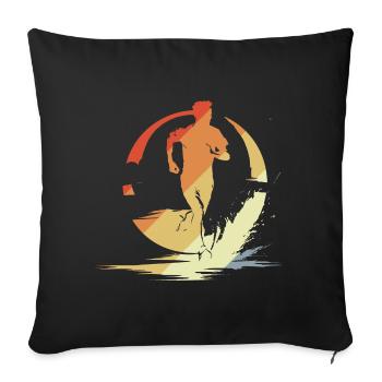 Marathon Runner Sketch Vintage - Sofa pillowcase 17,3'' x 17,3'' (45 x 45 cm) - black - Front