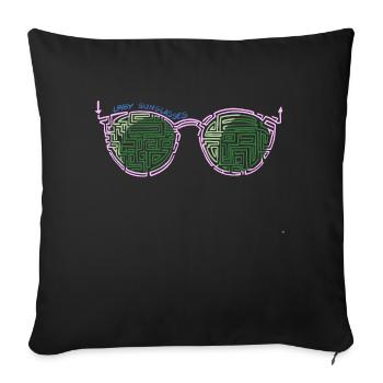 Laby Sunglasses 2 - Sofa pillowcase 17,3'' x 17,3'' (45 x 45 cm) - black - Front