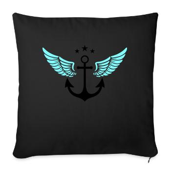 anker symbol - Sofakissenbezug 45 x 45 cm - Schwarz - Vorne