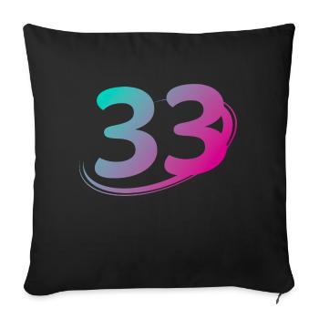 Number 33 multicolor - Sofa pillowcase 17,3'' x 17,3'' (45 x 45 cm) - black - Front
