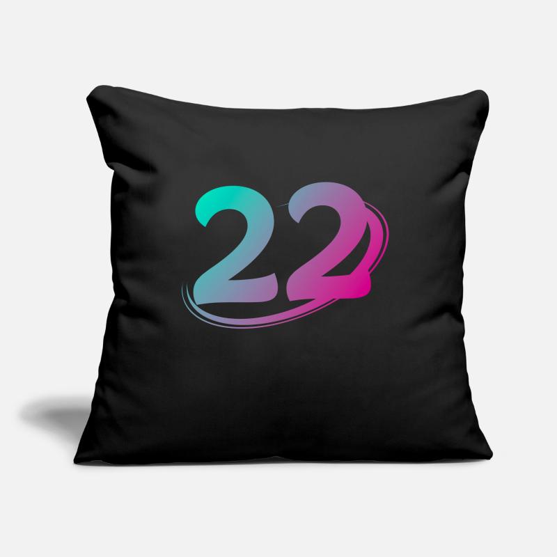 Number 22 multicolor Sofa pillowcase 17,3'' x 17,3'' (45 x 45 cm)