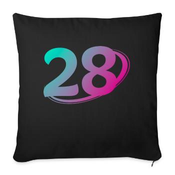 Number 28 multicolor - Sofa pillowcase 17,3'' x 17,3'' (45 x 45 cm) - black - Front