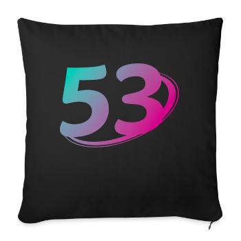 Number 53 multicolor - Sofa pillowcase 17,3'' x 17,3'' (45 x 45 cm) - black - Front