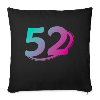 Numéro 52 multicolore - Housse de coussin décorative 45 x 45 cm - noir - Devant