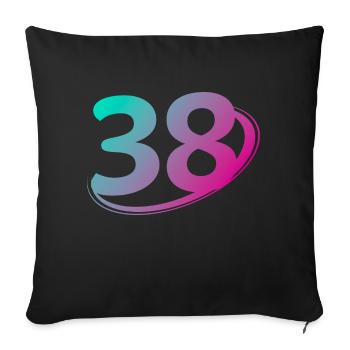 Numéro 38 multicolore - Housse de coussin décorative 45 x 45 cm - noir - Devant