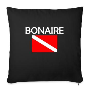 Drapeau de plongée Bonaire - Plongée sous-marine - Plongée sous-marine - Tauchen - Housse de coussin décorative 45 x 45 cm - noir - Devant