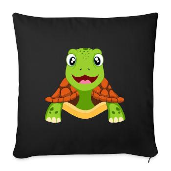 Turtle Turtles - Sofa pillowcase 17,3'' x 17,3'' (45 x 45 cm) - black - Front