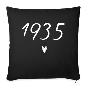 1935 Heart Anniversary - Sofa pillowcase 17,3'' x 17,3'' (45 x 45 cm) - black - Front