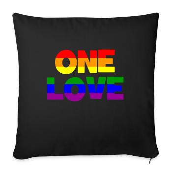 ONE LOVE LGBTQ Gay Lesbienne - Housse de coussin décorative 45 x 45 cm - noir - Devant